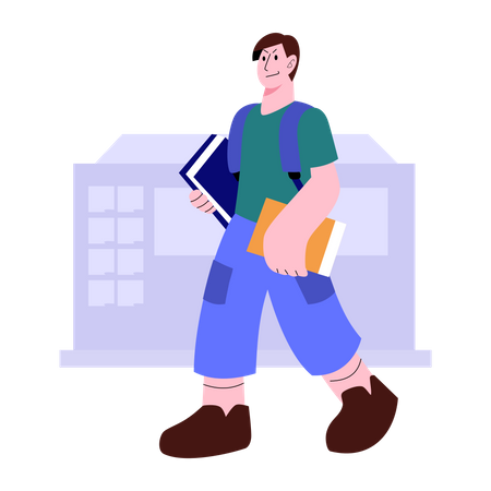 Student going to school  Illustration