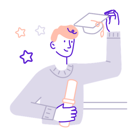 Student graduated from university  Illustration