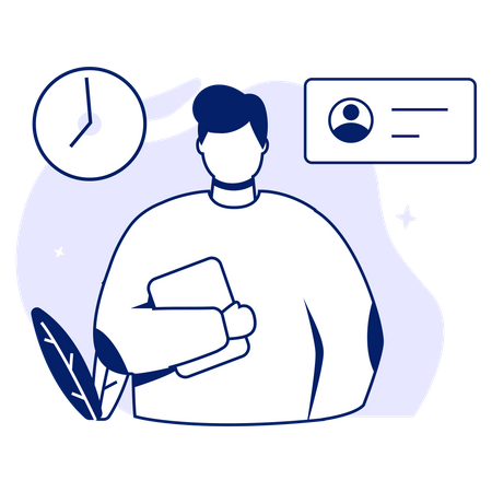 Student hält Buch  Illustration