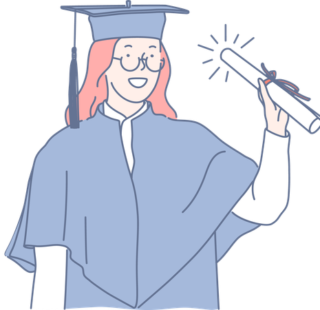 Student have received graduation degree  Illustration
