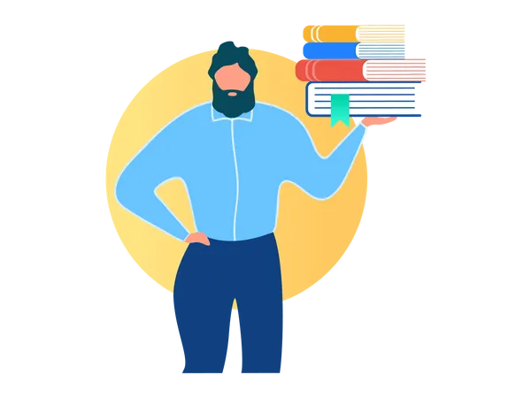 Student holding books  Illustration