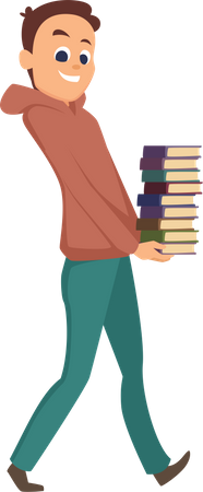 Student holding books  Illustration