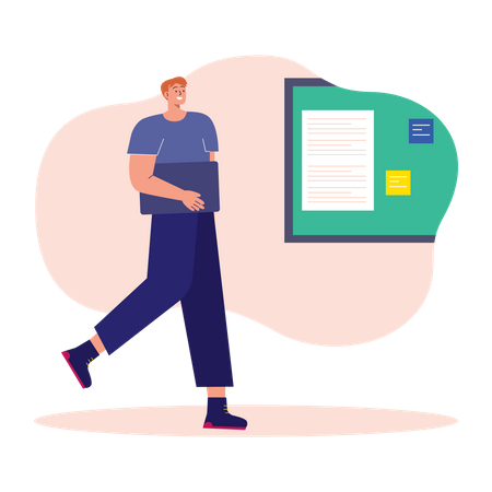 Student holding folder  Illustration