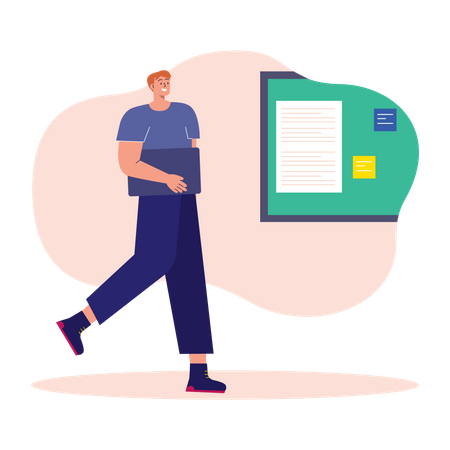 Student holding folder  Illustration