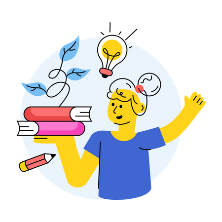 Student is attending class to gain knowledge  イラスト