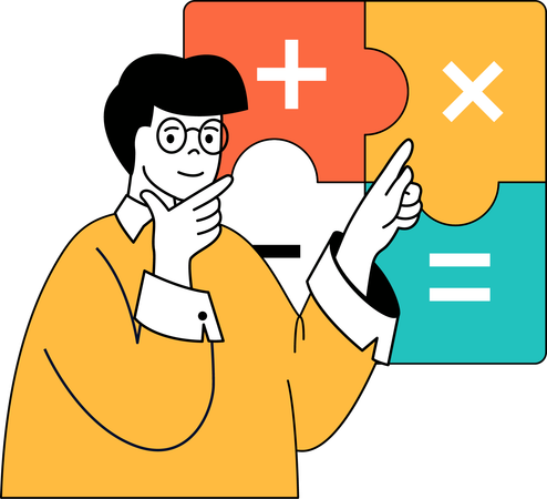 Student is learning mathematics  Illustration