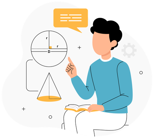 Student learning geometry formula  Illustration