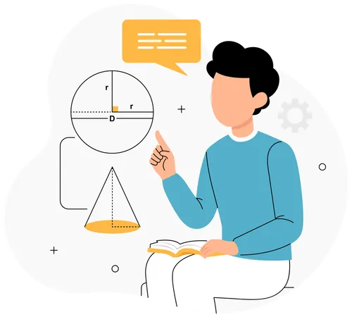Student learning geometry formula  Illustration