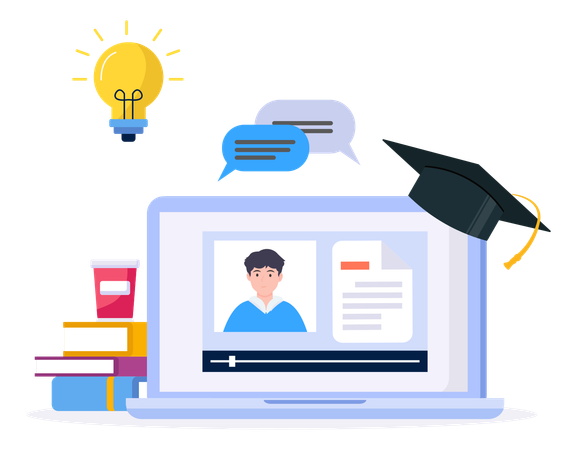 Student learning using elearning  Illustration