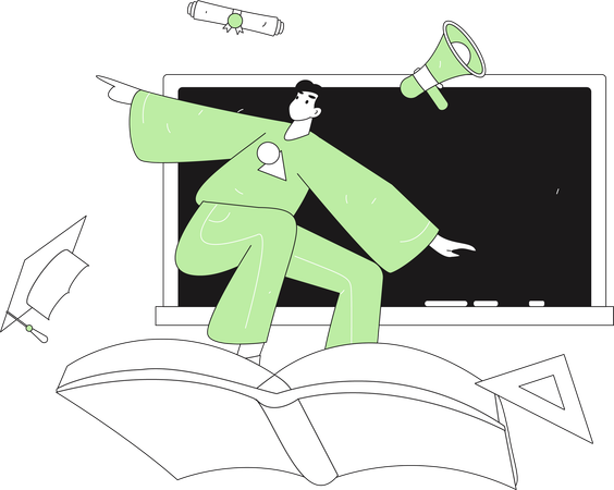 Student learns mathematics algebra  Illustration