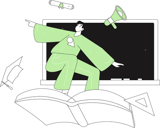 Student learns mathematics algebra  Illustration