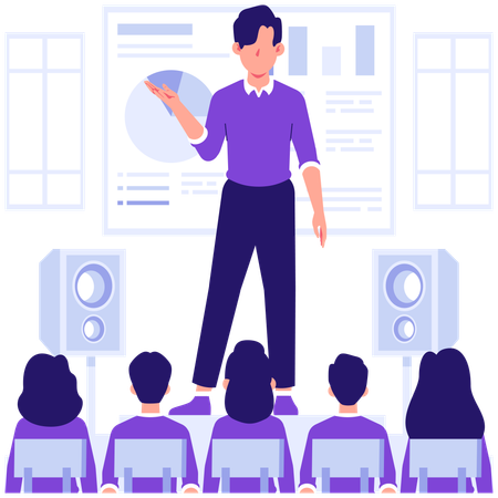 Student listens to teacher's advice  Illustration