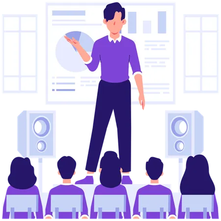 Student listens to teacher's advice  Illustration