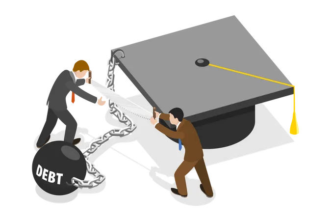 Student Loan Debt Illustration