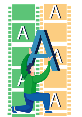 オンラインビデオチュートリアルを見ている学生  イラスト
