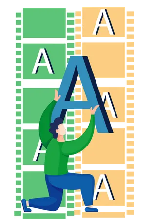 オンラインビデオチュートリアルを見ている学生  イラスト