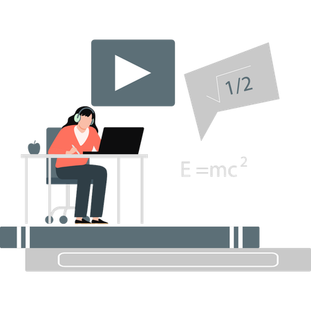 Student macht sich Notizen für die Projektpräsentation  Illustration