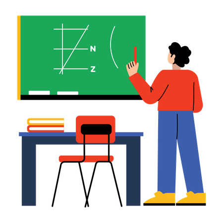 Student making math presentation  Illustration