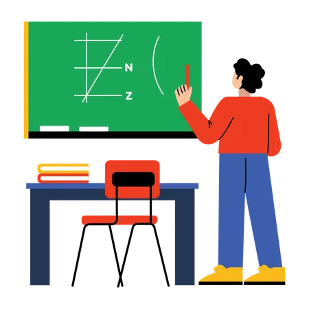 Student making math presentation  Illustration