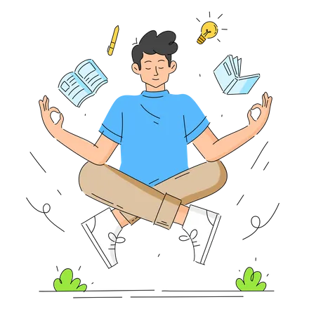 Student meditiert  Illustration