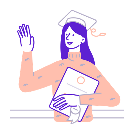 Student mit Diplom in der Hand  Illustration