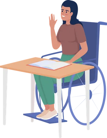 Student on wheelchair Illustration