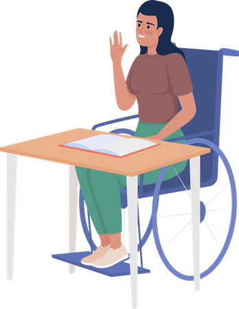 Student on wheelchair  Illustration