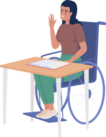 Student on wheelchair  Illustration