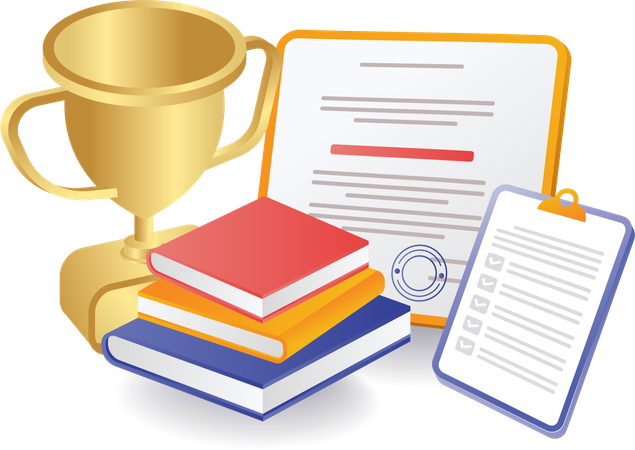 Student or businessman achievement certificate  Illustration