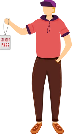 Student Pass For Museums Flat Vector Illustration Cheap Travelling Ideas Discount For Students Free Entrance For Young People Budget Tourism Isolated Cartoon Character On White Background Illustration