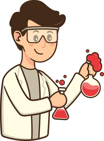 Student performing lab experiment  Illustration