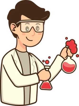 Student performing lab experiment  Illustration