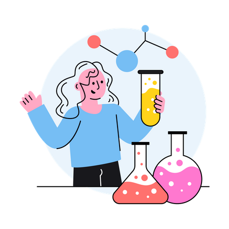 Student performing lab experiments  Illustration