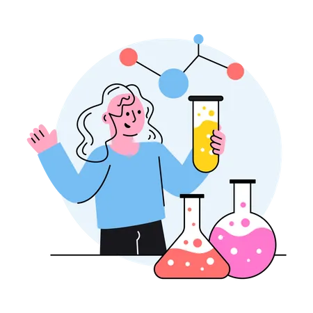 Student performing lab experiments  Illustration