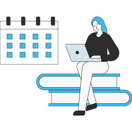 Student planning a study schedule  Illustration