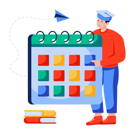 Student plans Study schedule  Illustration