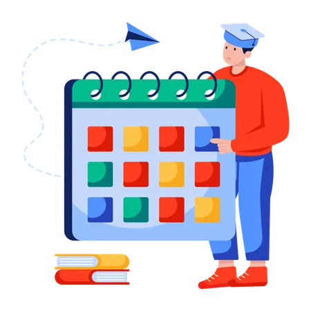 Student plans Study schedule  Illustration