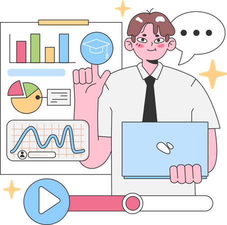 Student prepared statistics chart  Illustration