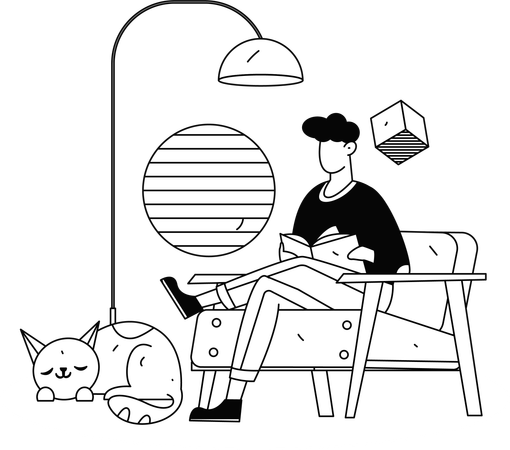 Student prepares for university exams  Illustration