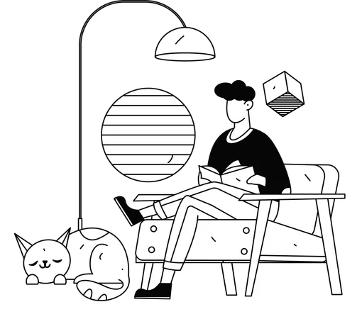 Student prepares for university exams  Illustration