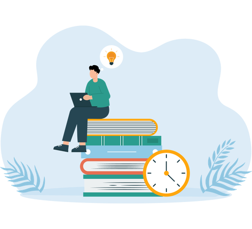 Student prepares Study Timetable  Illustration