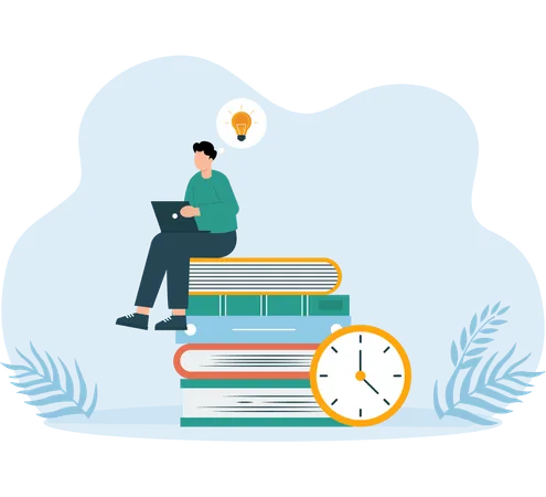 Student prepares Study Timetable  Illustration