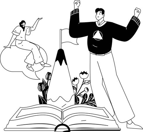 Student preparing for college exams  Illustration