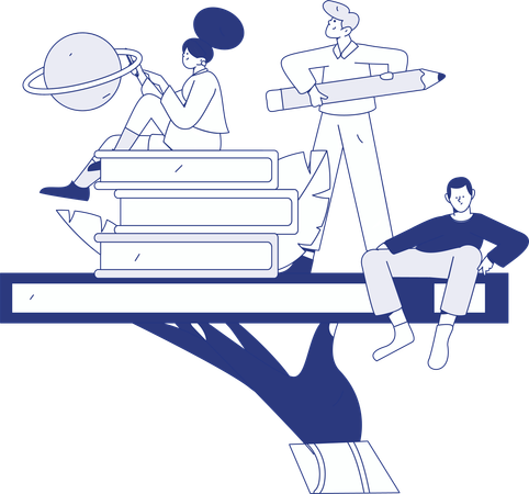 Student Preparing For Exam  Illustration