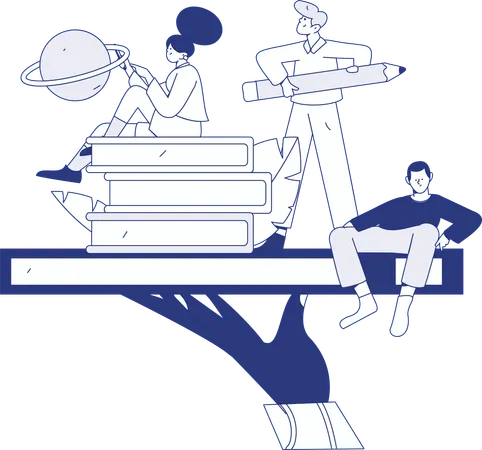 Student Preparing For Exam  Illustration