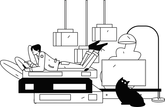 Student preparing for medical exams  Illustration