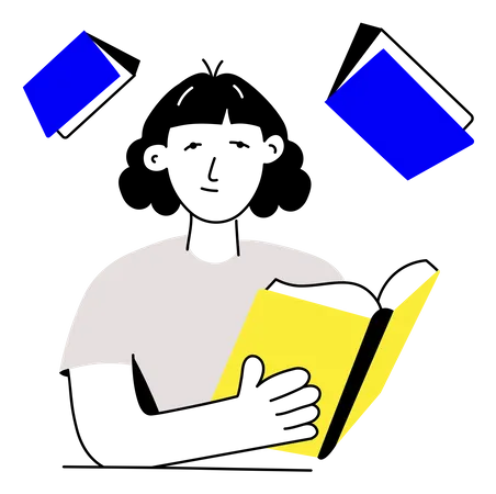 Student Reading  Illustration