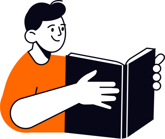 Student Reading Book  Illustration
