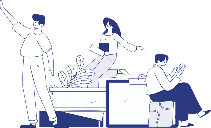 Student Reading Book  Illustration