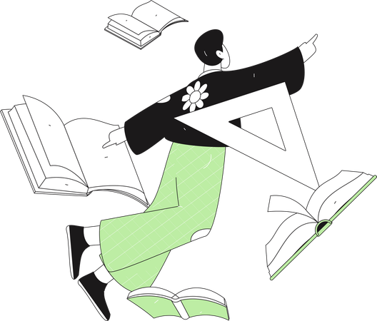 Student reading book  Illustration